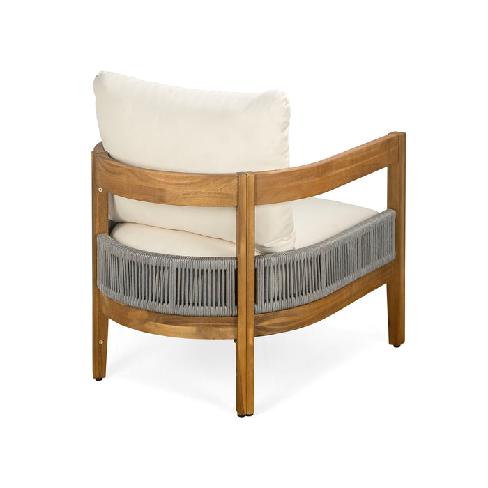 Porto - Outdoor Club Chair - Teak / Beige