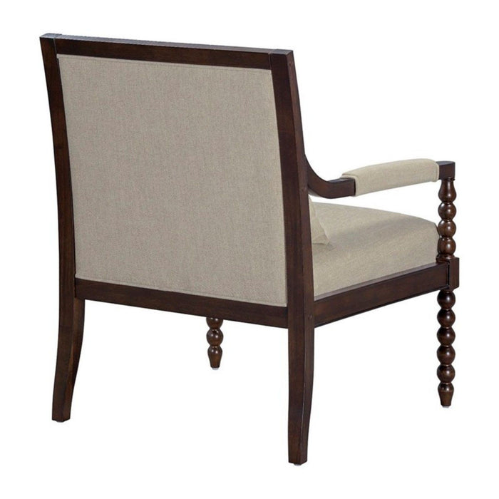 Philippe - Accent Arm Chair With Backrest - Beige / Brown