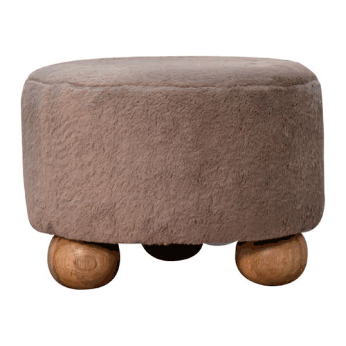 Round Ball Footstool - Mocha