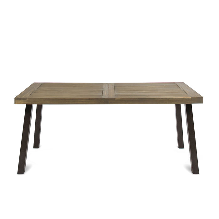 Acacia Wood Dining Table With Slat Design