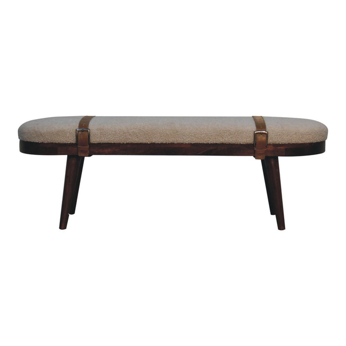 Nordholm Boucle Bench - Walnut