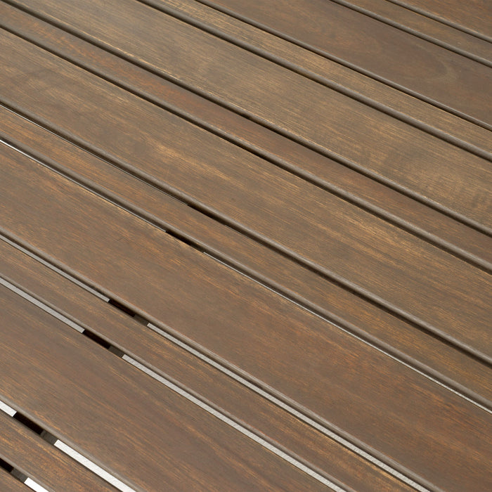 Oana Brava - Rustic Coffee Table With Slat Panel Design - Gray