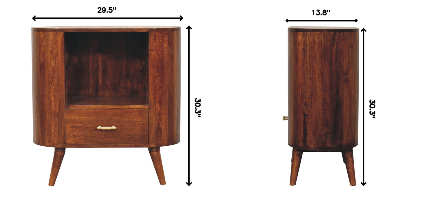 Cortez - T Bar Open Slot Cabinet - Dark Brown