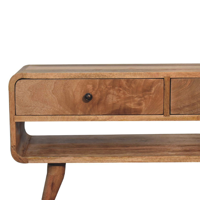 Reverse Curve Media Unit - Oak