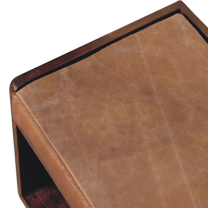 Solid Wood Bench With Upholstered Sea