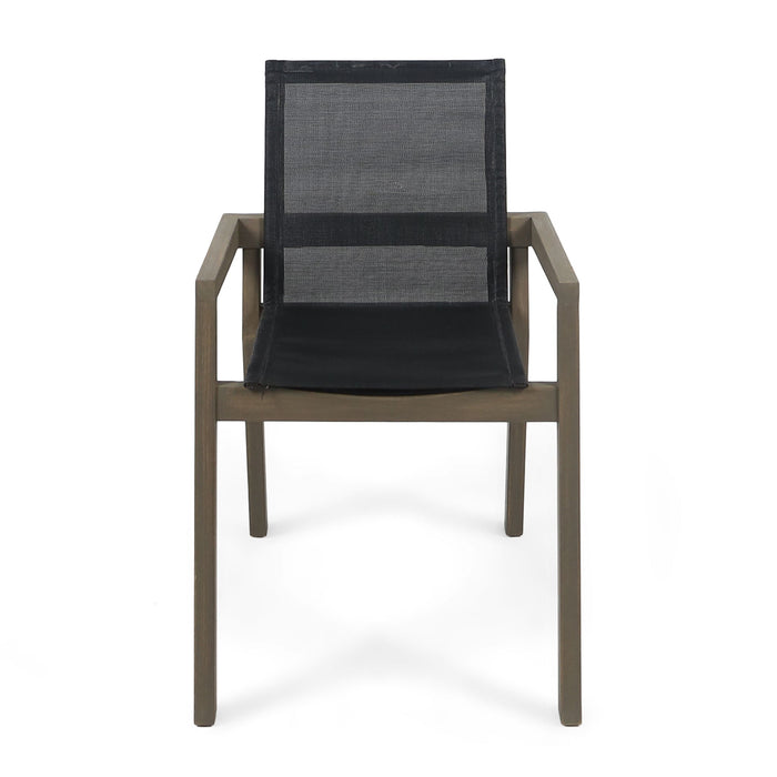Belfast - Dining Chair With Acacia Wood Frame And Mesh Seating (Set of 2)
