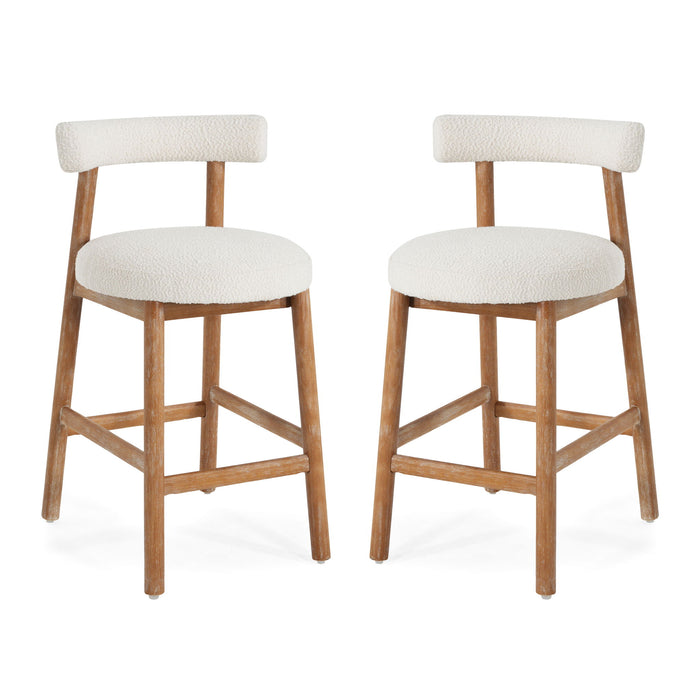 Counter Stool For Kitchen, Dining & Cafe (Set of 2) - Natural / Beige