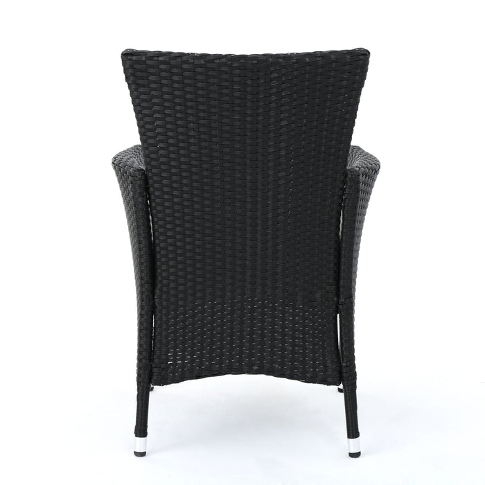 Dimensional Outdoor Dining Chair With Cushion Seat And Iron Frame (Set of 2)