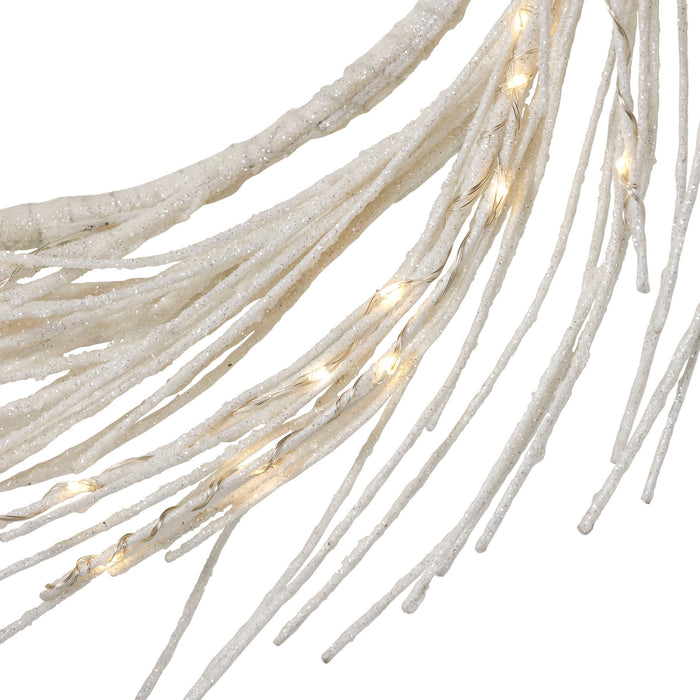 Paper Wreath With LED - White