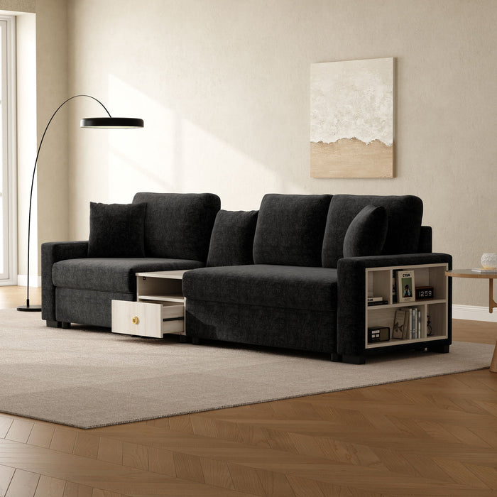 Modular Sofa Couch With Storage Armrest And Center Console