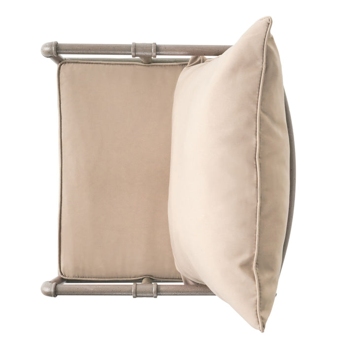 Industrial Outdoor Patio Plumber's Iron Frame Swivel Barstool With Cushions, Height Adjustable