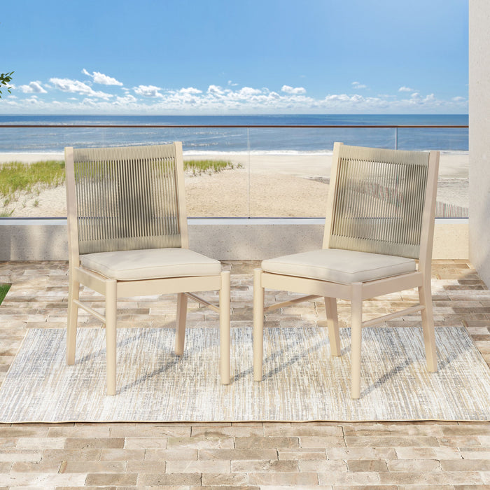 Cordoba - Dining Chair (Set of 2) Comfortable Armless Chairs - Beige