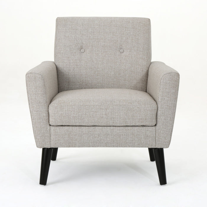 Contemporary Club Chair With Nailhead Trim Fabric And Birch Wood Legs