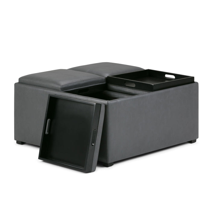 Avalon - Square Coffee Table, Storage Ottoman