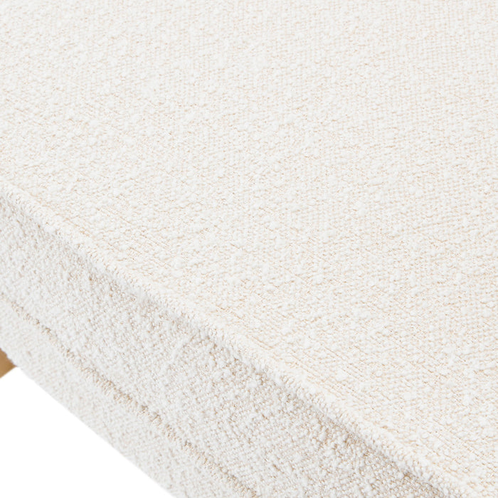 Vintage Style Club Chair, Granular Plush Fabric, Rubber Wood Legs - Almond