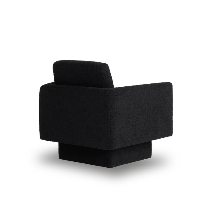 360° Modern Swivel Accent Chair Round Armchair, Thick Padded Single Lounge Sofa Upholstered Comfy