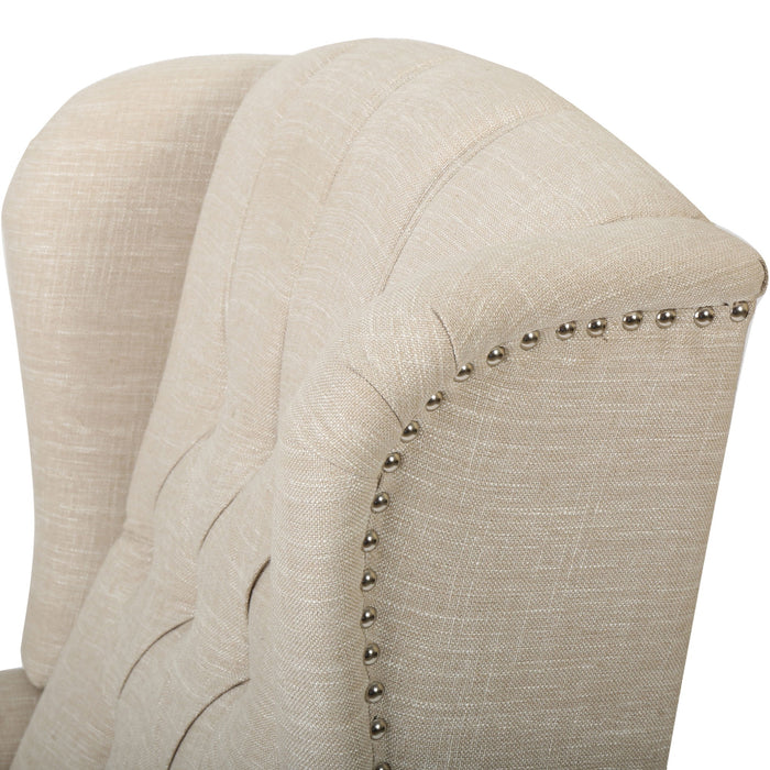 Armchair Recliner With Pushback Mechanism And Wingback Design