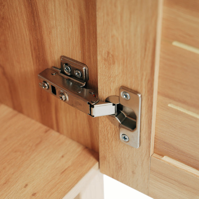 Bathroom Vanity With Ceramic Sink, Freestanding Cabinet - Antique Natural / Brown