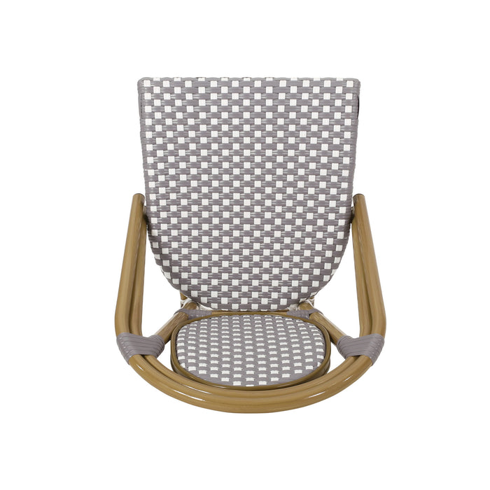 Outdoor Rattan And Aluminum French Bistro Chair Set