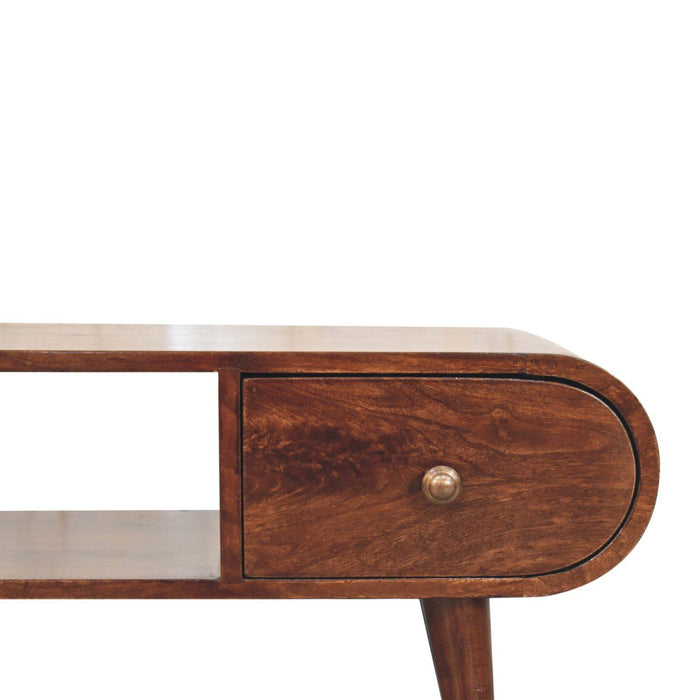 Solid Wood Circular TV Unit