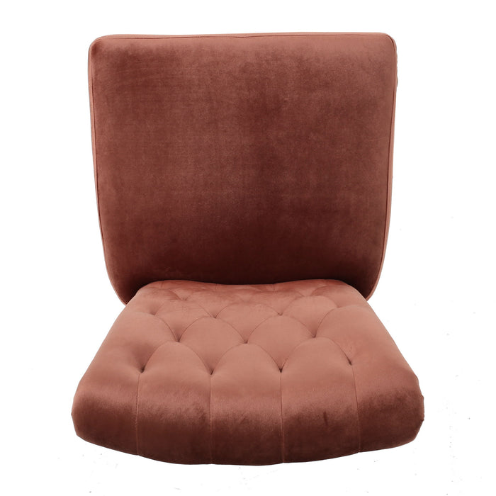 Elegant Velvet Tufted Dining Chair - Blush