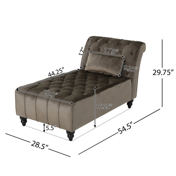 Ethereala - Upholstered Chaise Lounge With Button Tufted