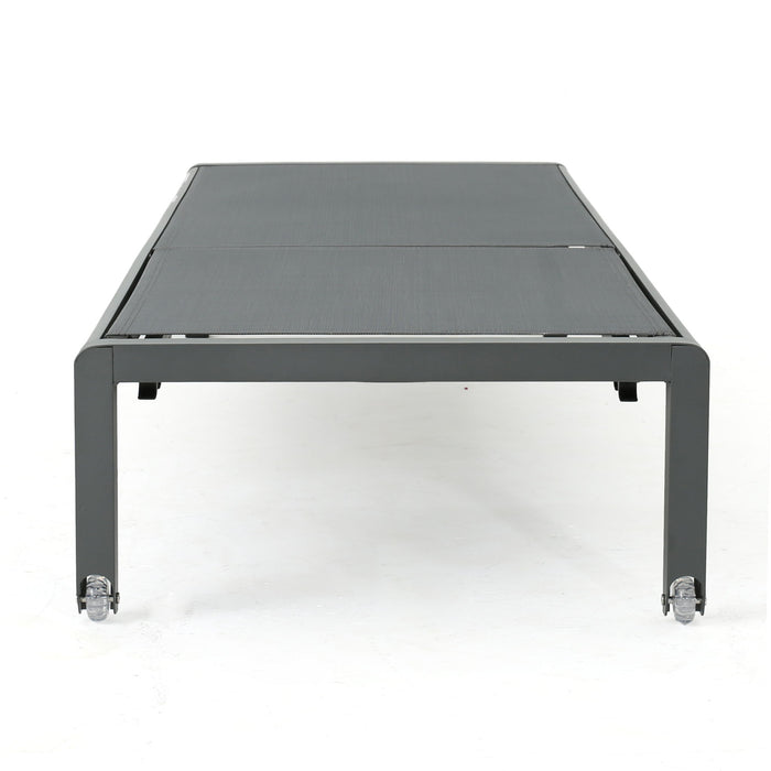 Outdoor Patio Chaise Lounge With 5 Reclining Positions