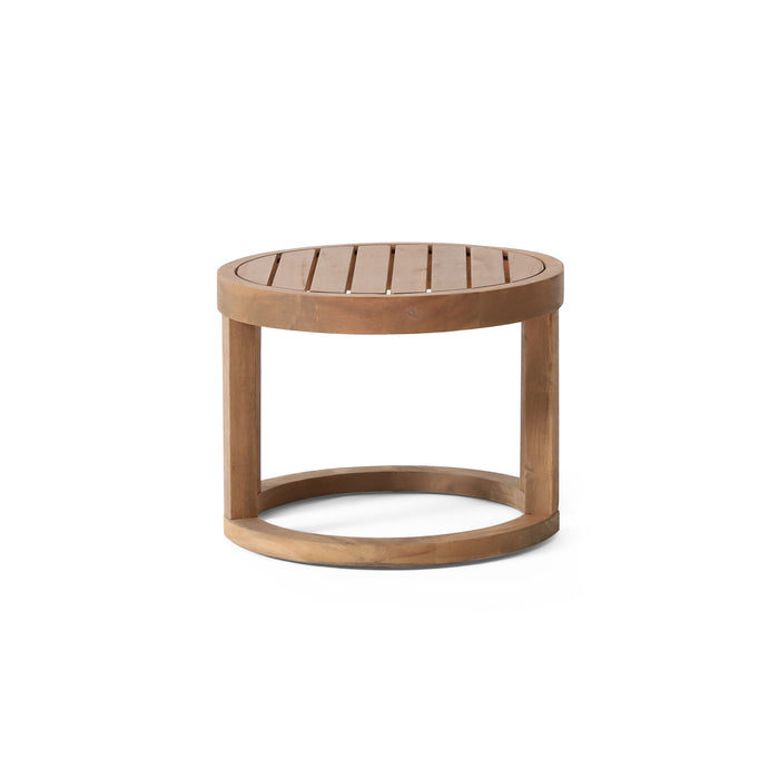 Outdoor Acacia Wood Side Table, Solid Side Table For Patio, Pool, Porch - Brown Wash
