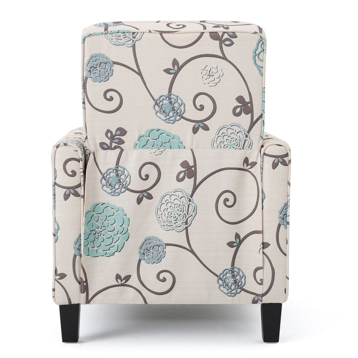 Push Back Upholstered Recliner Armchair