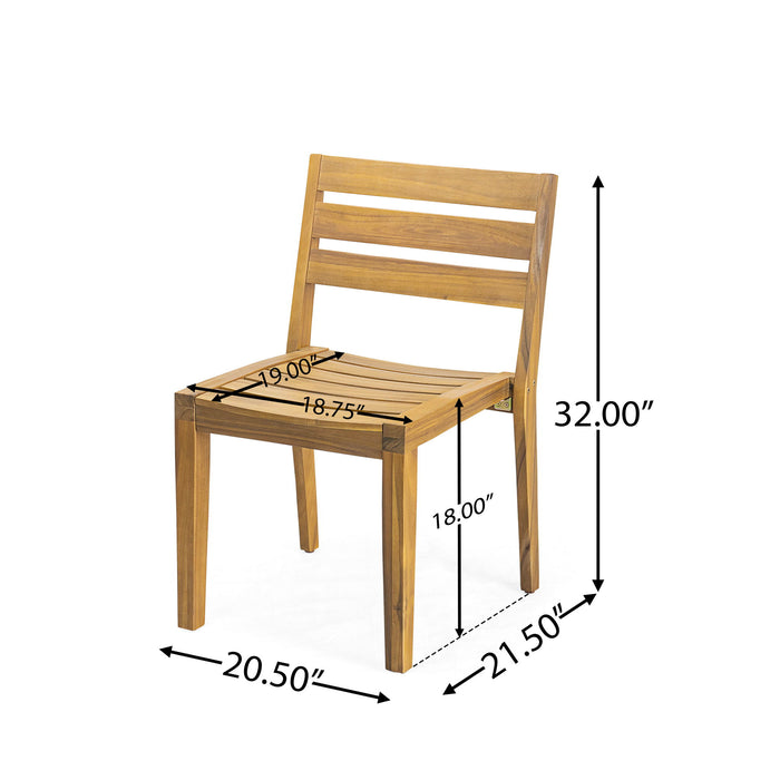 Outdoor 7 Pieces Expandable Dining Set With Umbrella Hole - Teak