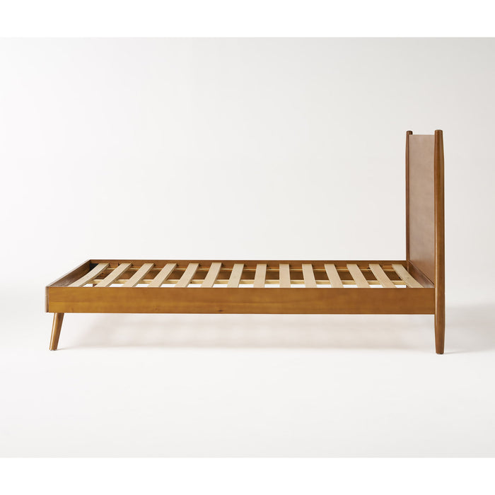 Wildflow - Queen Platform Bed With Splayed Legs And Headboard - Natural