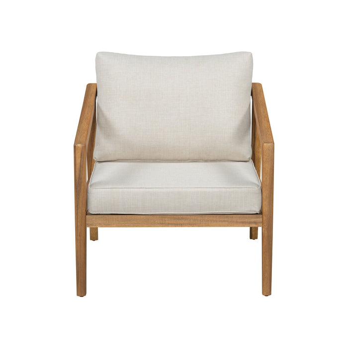 Westin - Outdoor Acacia Wood 4 Pieces Chat Set - Teak / Beige