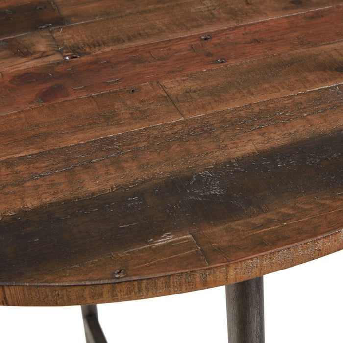 Renu - Round Bar Table With Industrial Charm - Light Brown