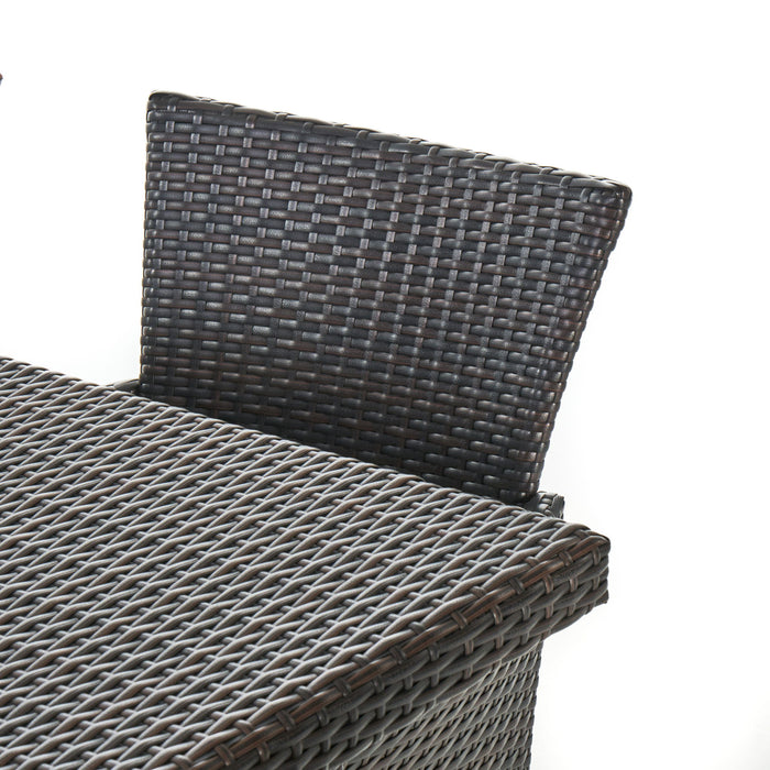 Outdoor Square Rattan Wicker Dining Table - Brown