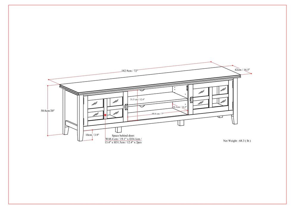 Artisan - Low TV Media Stand - Brown