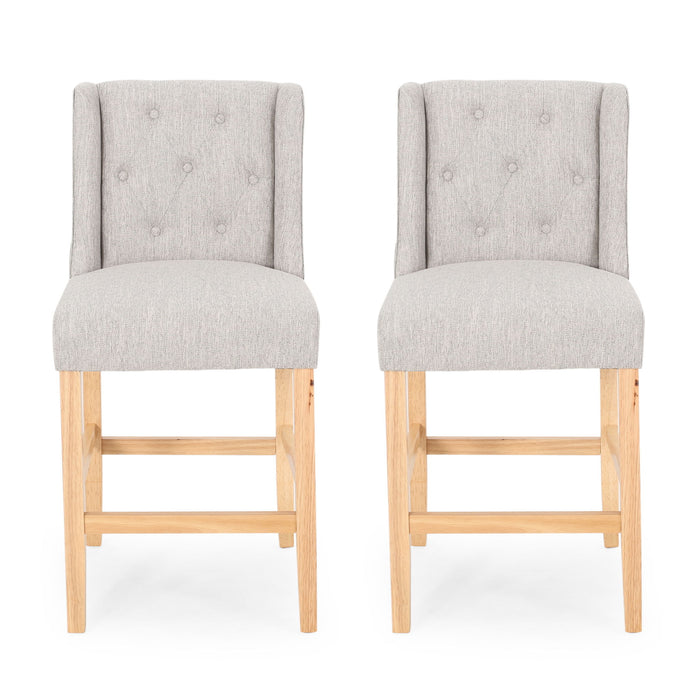 Vienna - Contemporary Fabric Tufted & Wingback Counter Stools (Set of 2)