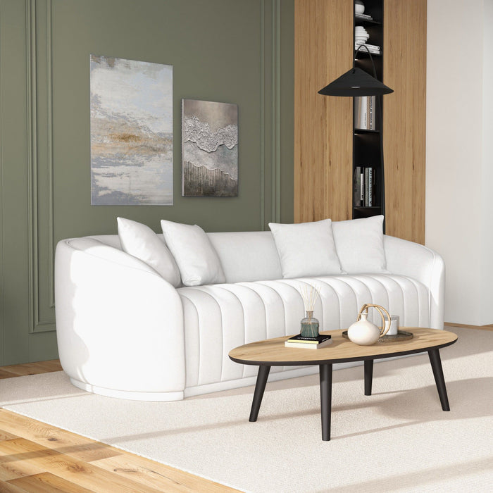 Markus - Mid-Century Modern Luxury Tight Back Couch - White