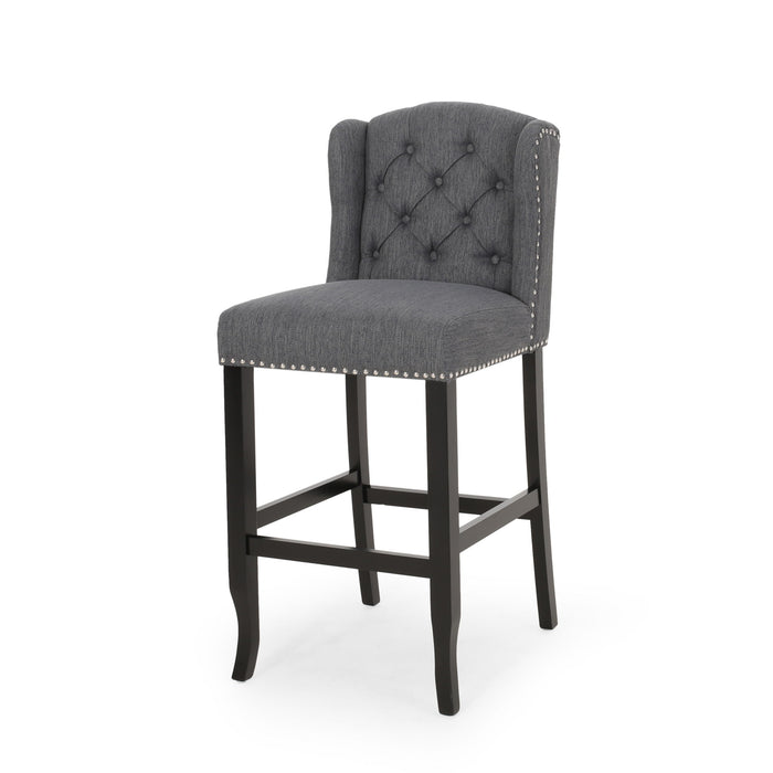 Vienna - Contemporary Fabric Tufted Wingback Counter Stools (Set of 2)