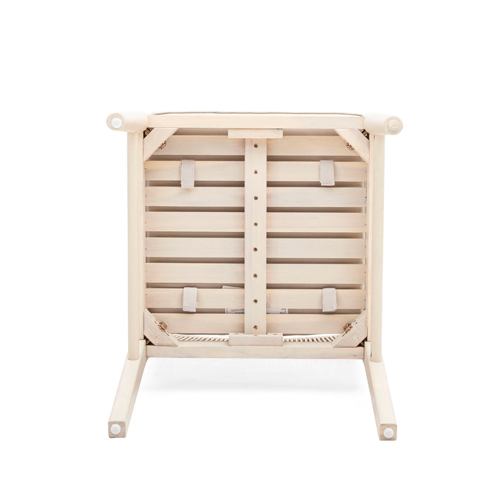 Cordoba - Dining Chair (Set of 2) With Acacia Wood Frame And Water Repellent Fabric - Beige / Yellow