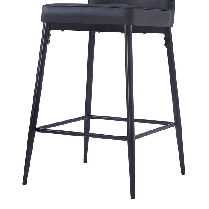 Modern Bar Stools With Upholstery And Metal Footrest (Set of 2)
