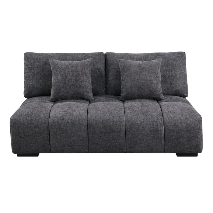 Chosen - Sectional Sofa With Toss Pillows With 2 Chaises With Ottoman - Gray
