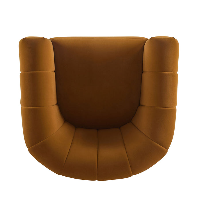 Serenizia - Upholstered Swivel Chair With Channel Tufted