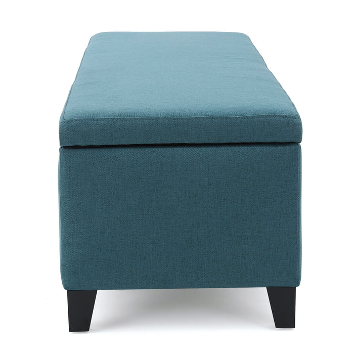 Contemporary Storage Ottoman Bench With Polyester Upholstery