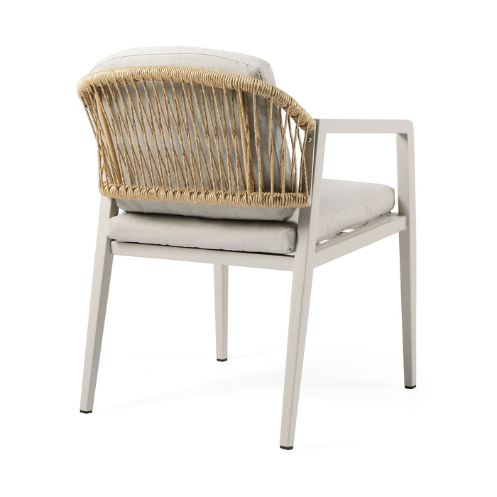 Modern Outdoor Dining Set With Expandable Acacia Wood Table