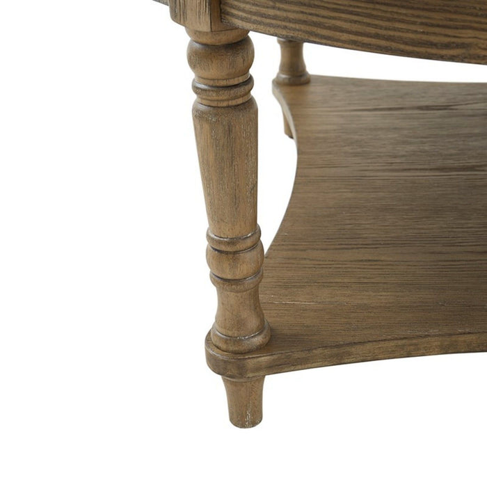 Cedric - Accent Ottoman With Tufted Top And Storage Shelf - Cream