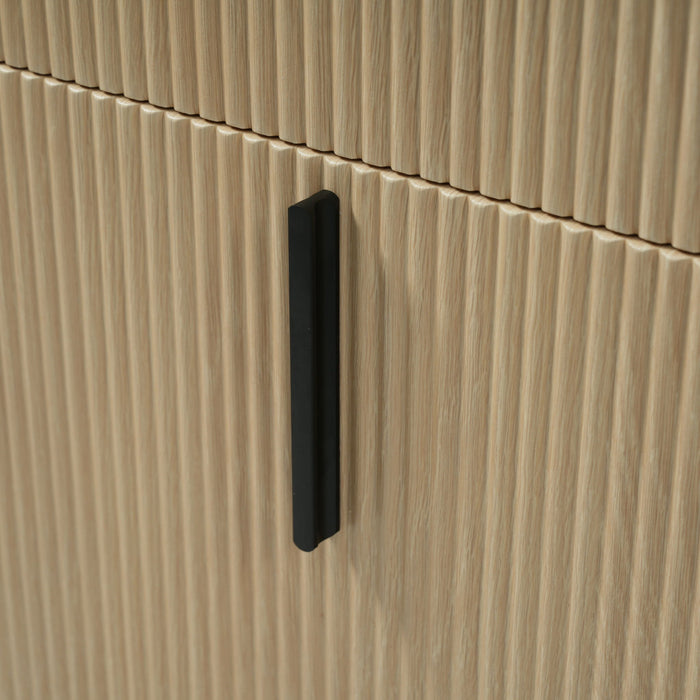 Bathroom Vanity With Ceramic Sink, Fluted Design