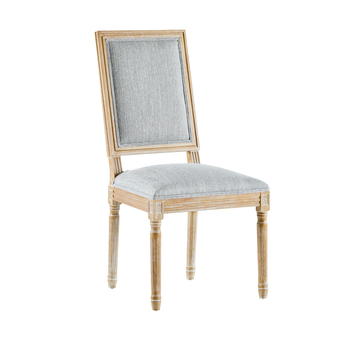 French Country Style Dining Chair With Upholstered Seating And Fluted Legs