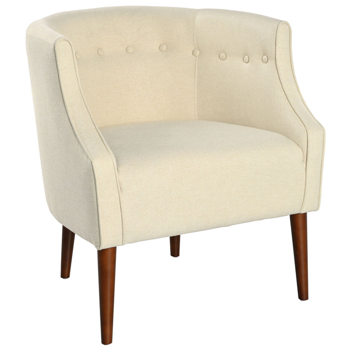 Contemporary Upholstered Club Chair With Button Tufting