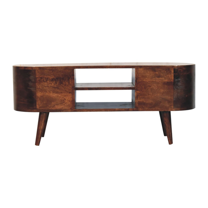 Solid Wood Rounded Entertainment Unit
