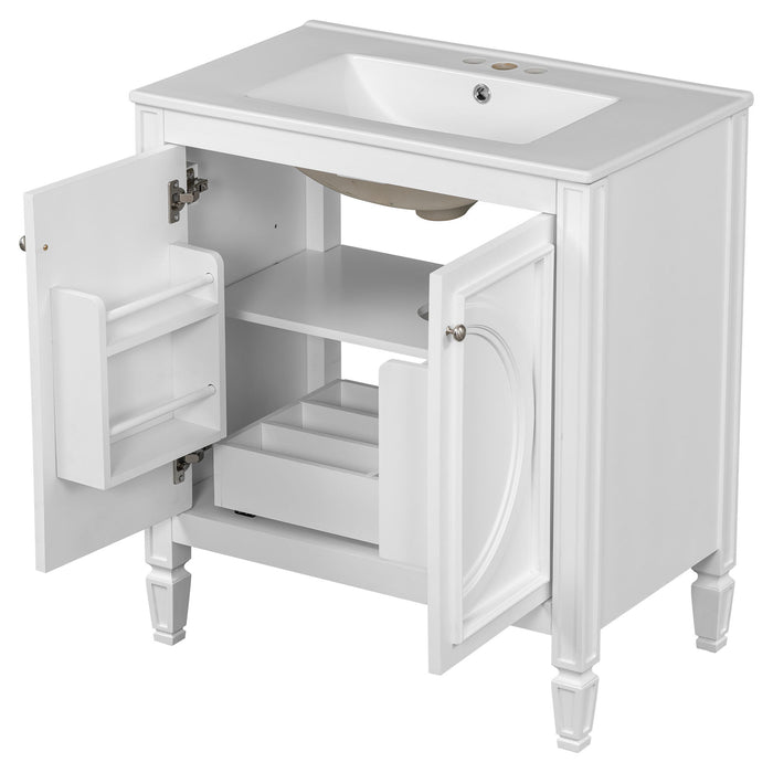Bathroom Vanity With Sink With 2 Doors And Adjustable Shelf